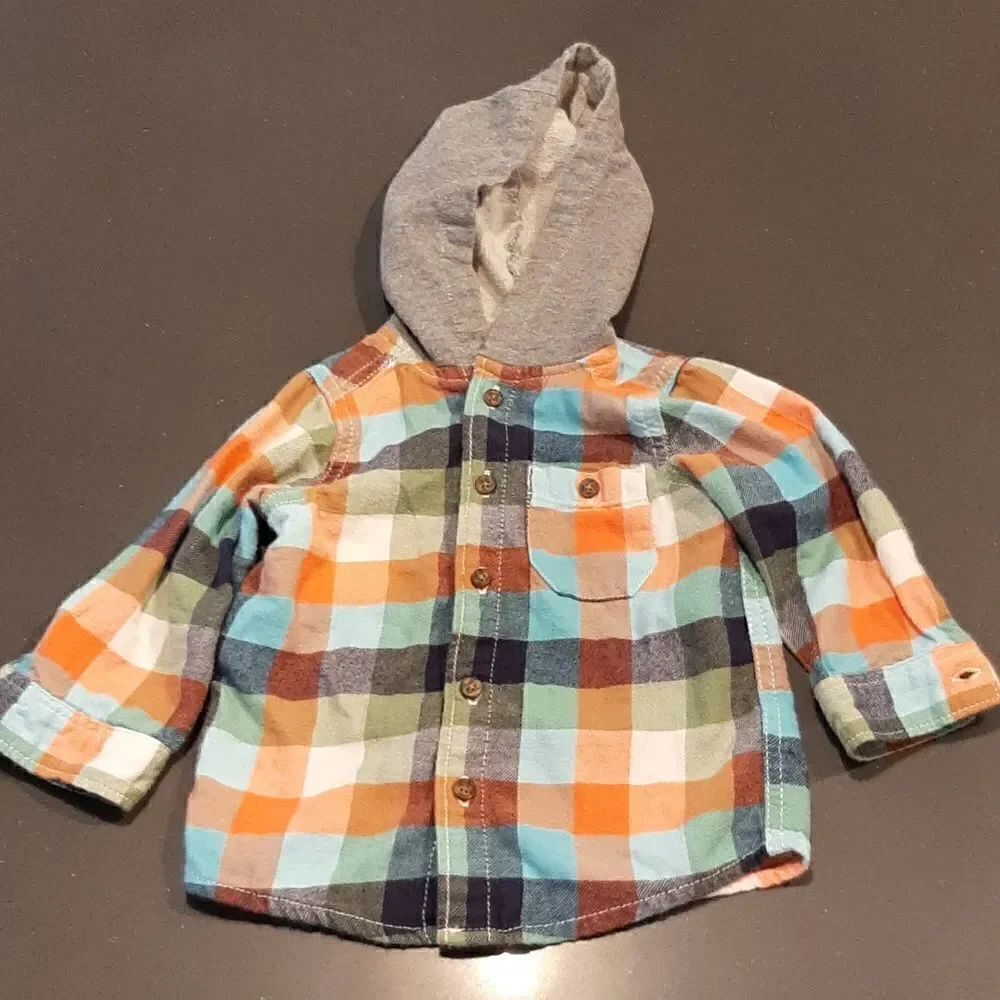 Carters sz 12 Baby Flannel Hoodie